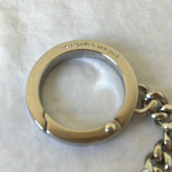 Kate Spade: Nightcap “Baby Zibbi” Owl Leather Keychain/Charm- Silver Tone- 7” - Picture 2 of 16